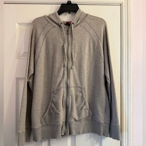 Merona Women’s Gray Hoodie Sweatshirt Zip Up Jacket Size L